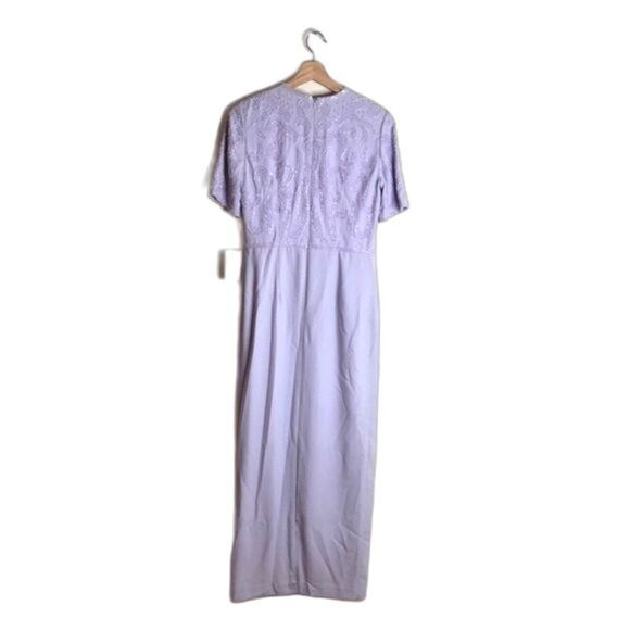 Nite lite ladies lavender sequin detail long dress size 8 - Picture 9 of 13